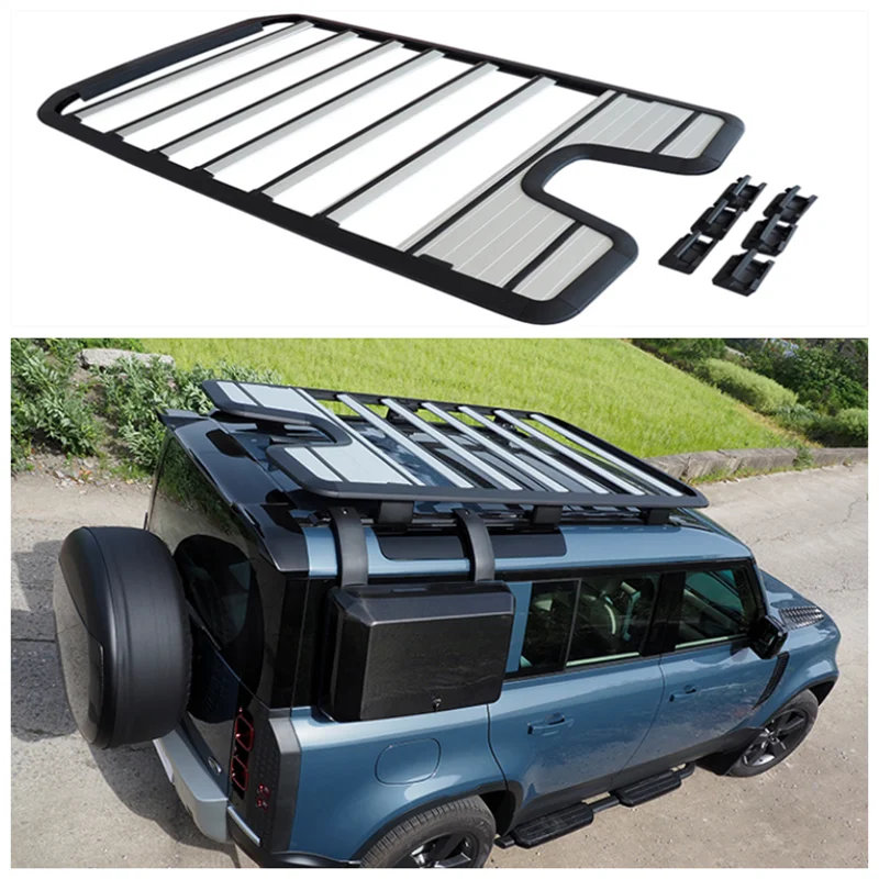 

Fits For Land Rover Defender 90/110 2020 2021 2022 2023 High Quality Aluminum Alloy Car Roof Rack Flat Travel Frame