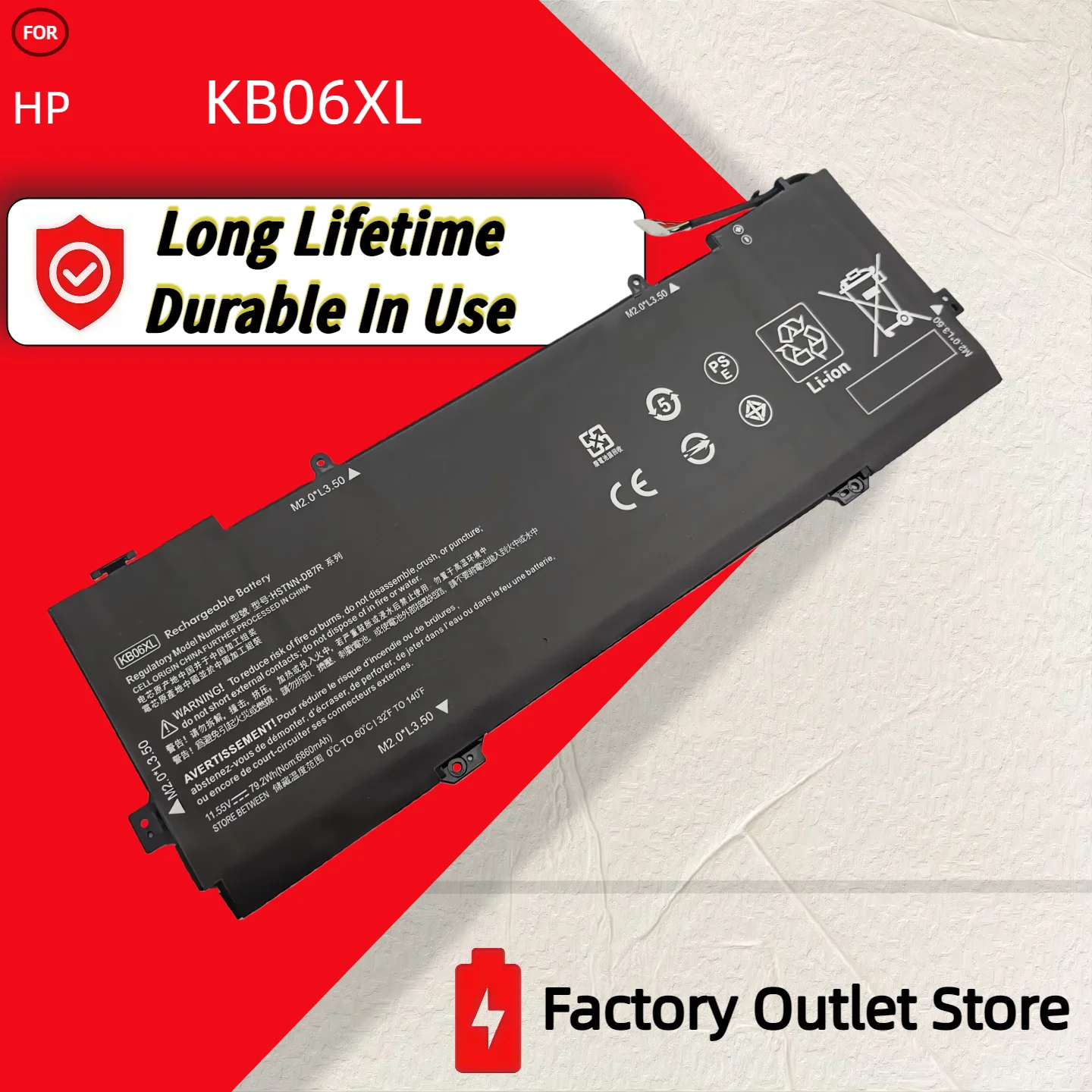Venta al por mayor y al por menor de baterías KB06XL para HP Spectre X360 15T-BL100 / 15T-BL000 / HP Spectre X360 15T-BL101NG Series
