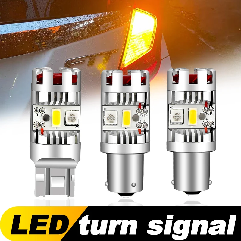 2Pcs PY21W LED Canbus P21W LED BAU15S BA15S 1156 7440 T20 LED Bulb No Hyperflash No Error Turn Signal Car Lights Lamp Yellow