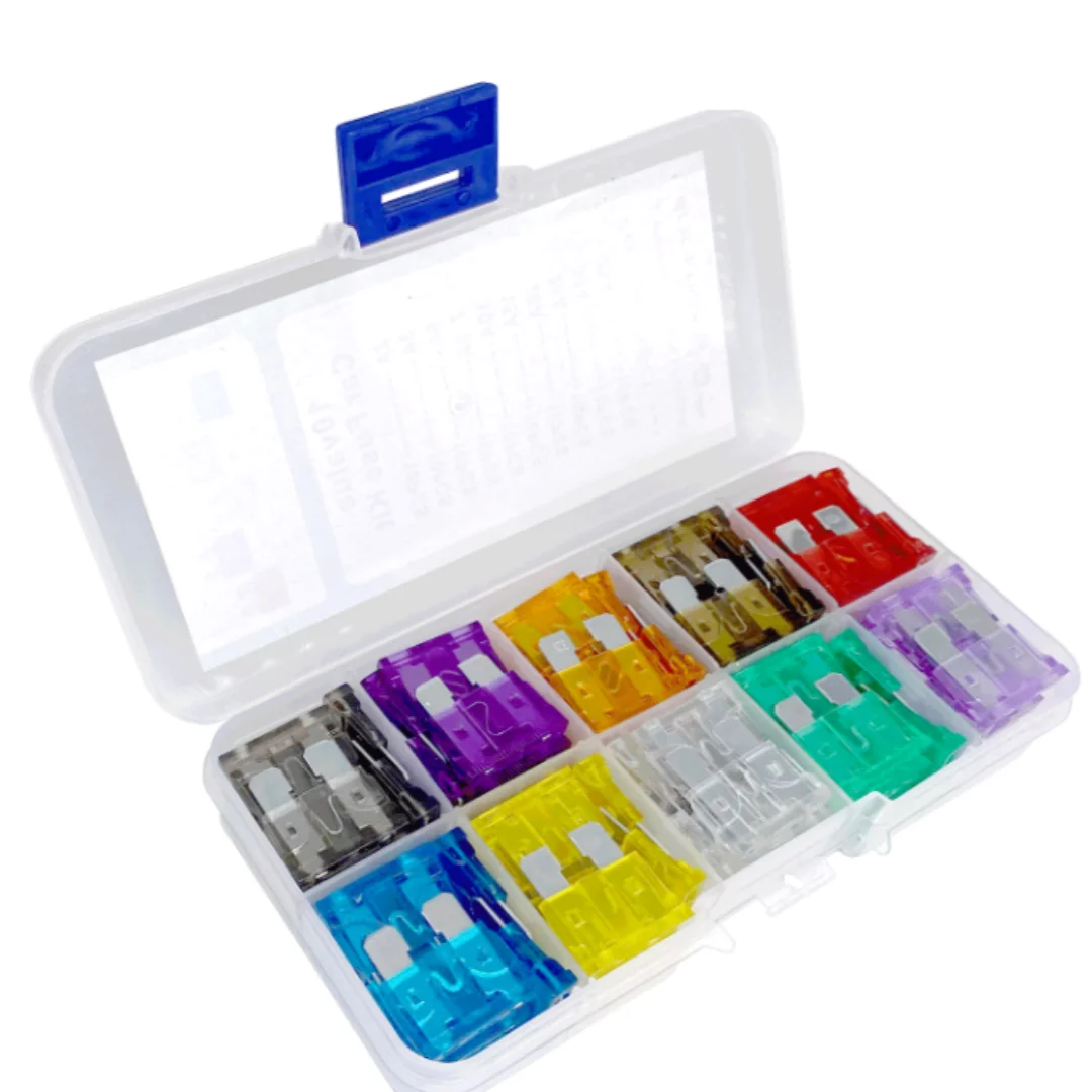 10 specifications of medium-sized automotive fuse blades for igniters, headlights and air conditioners with current ranging from