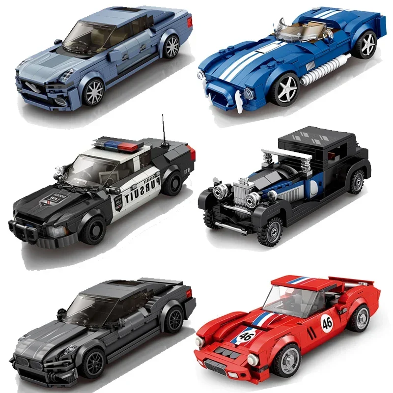 Schnelles Auto Fahrzeug-Baukasten Supercar-Set Rennwagen Klassisches MOC-Modell Bausteine Puzzle DIY Spielzeug Urlaubsgeschenke
