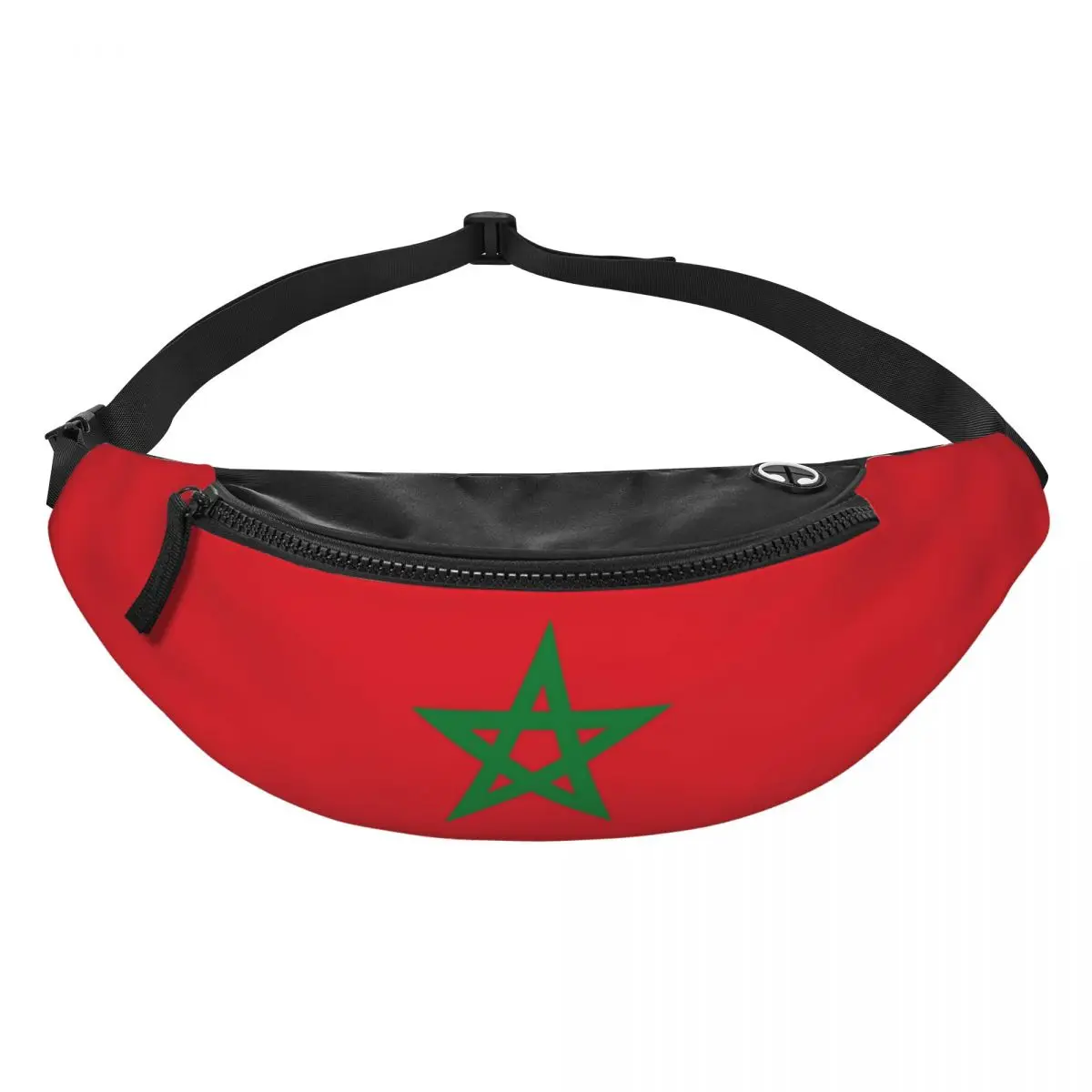 Custom The Flag Of Morocco Fanny Pack for Men Women Fashion Crossbody Waist Bag Cycling Camping Phone Money Pouch