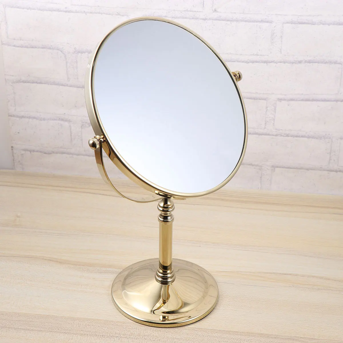 

Double Sided Makeup 8 Inch 5X Magnification Top Vanity Mirror For Women Metal Frame Anti-Slip Base Desktop