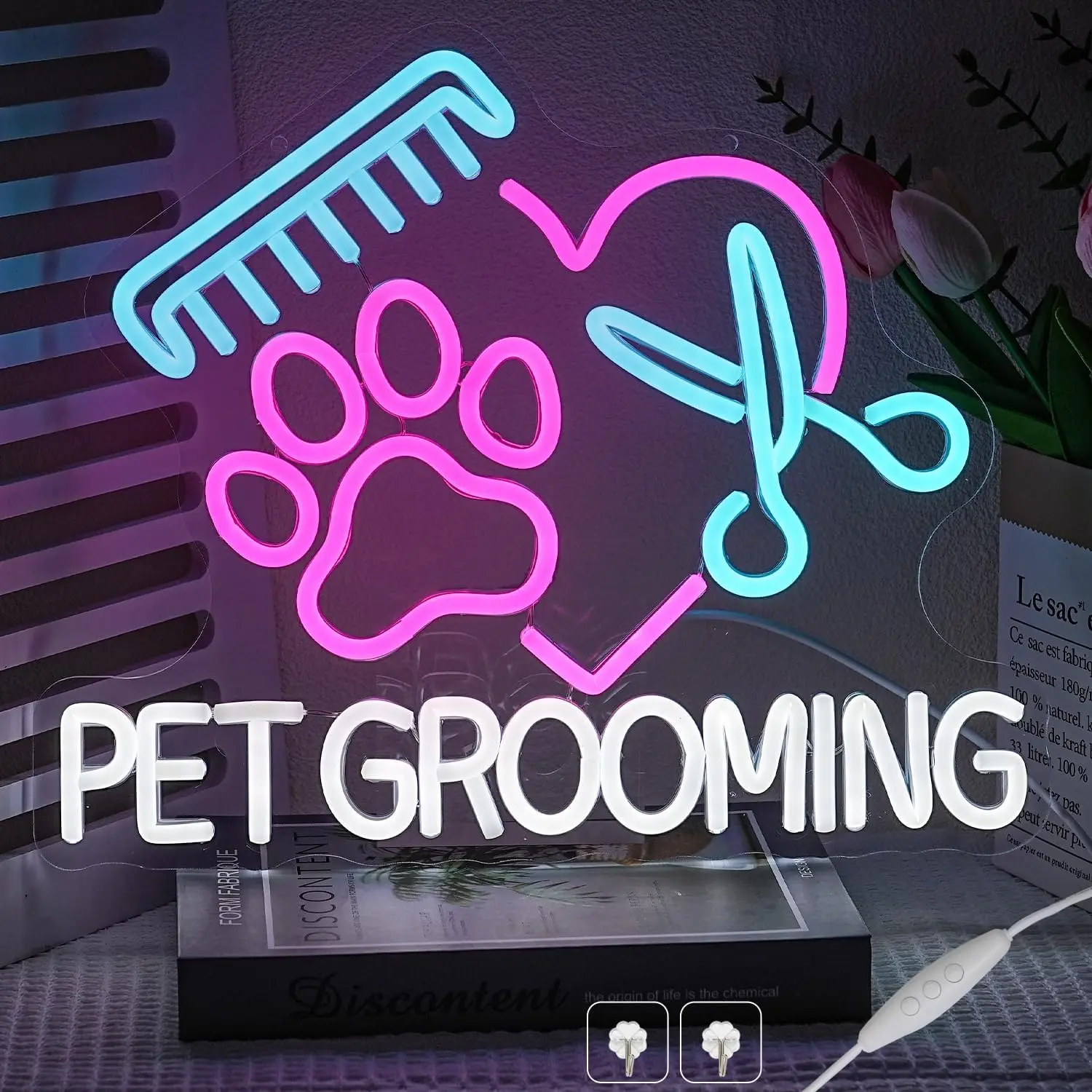 

Pet Grooming Neon Sign USB Powered LED Dimmable LED Neon Light for Bedroom Pet Shop Pet Hospital Pet Salon Store Pet Spa Decor