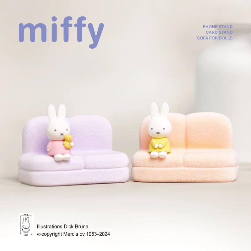 Kawaii Miffy Surrounding Sofa Mobile Phone Stand Fashion Play Model Hand Desk Decoration Cute Doll Toy Christmas Birthday Gifts - view 2