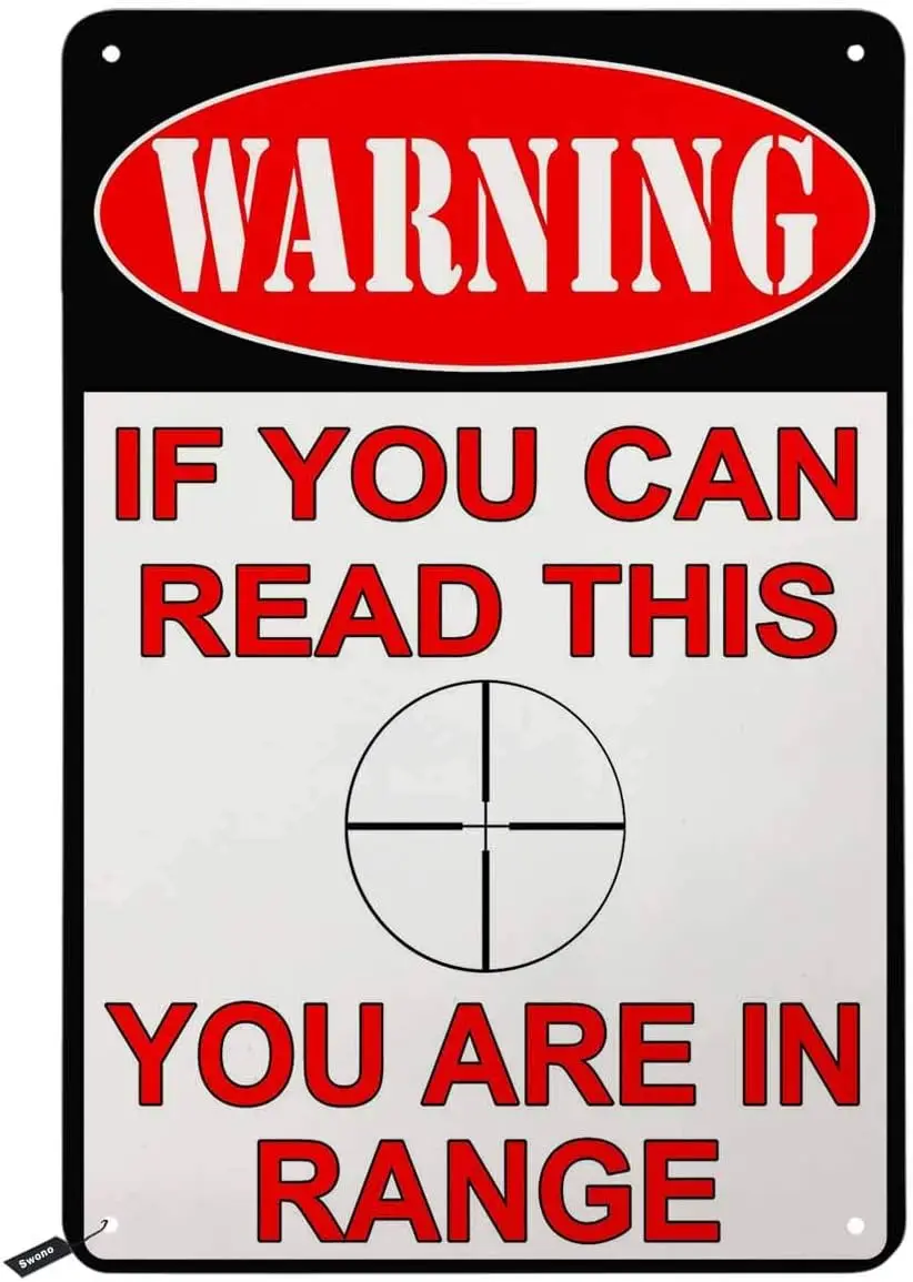 Swono Warning Tin Signs,If You Can Read This are in Range Vintage Metal Sign for Men Women,Wall Decor Bars,Restauran