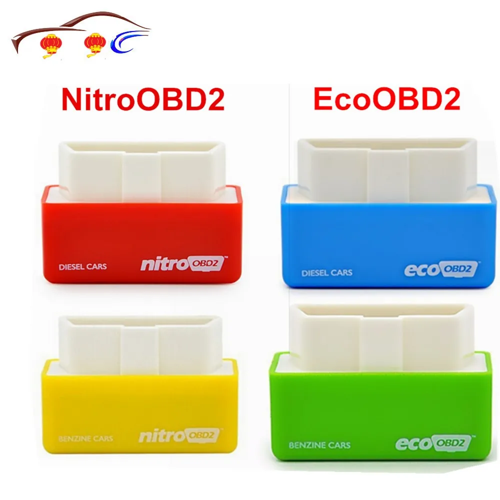New EcoOBD2 & Nitro OBD2 Gas Plug & Drive Performance For Benzine Eco OBD2 ECU Chip Tuning Box 15% Fuel Saving More Power