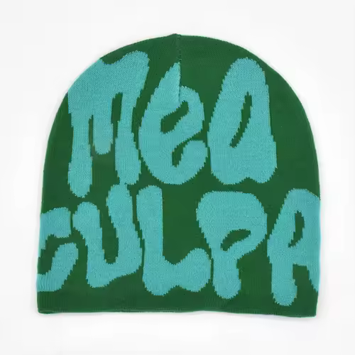 Mea Culpa Knitting Beanies Hat For Women Men Couple Y2K What's In Fashion Bonnet Kpop Wool Skullies Hoods Lady Caps Gorro шапка - Image 16