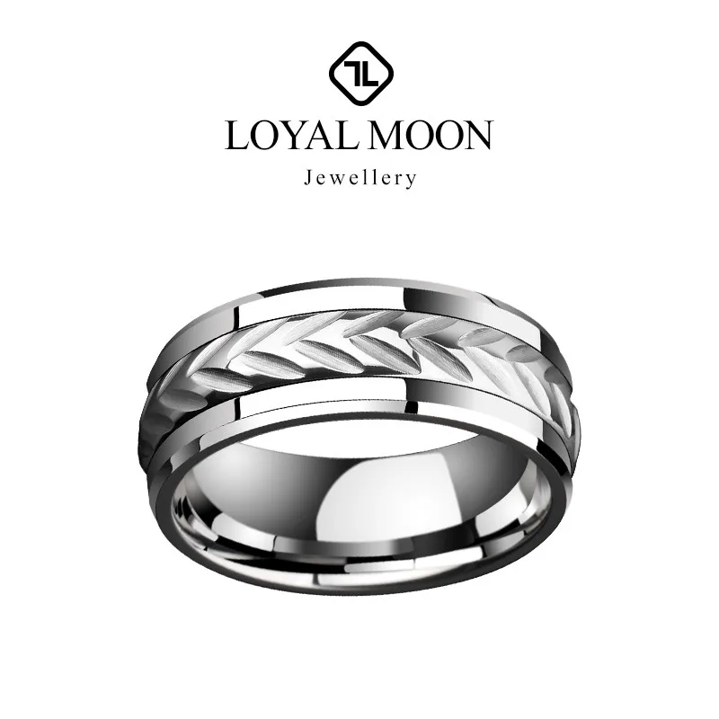 

Loyal Moon Tungsten Rings For Men Women 8mm Width Brushed Finishing Rotated Freely Wedding Jewelry, Business, Customized