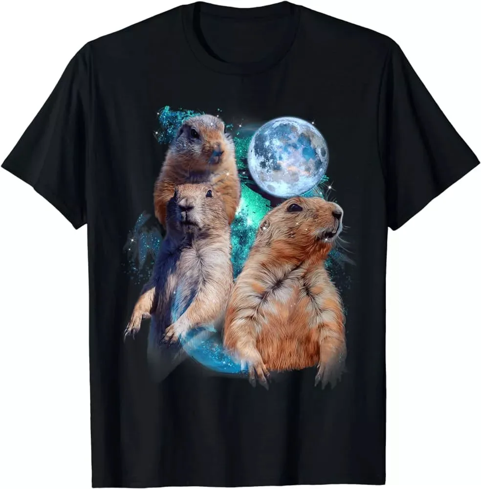 Cute 3 Moon Prairie Dog Rodent Squirrel Puppy Lovers Novelty Unisex T-shirt