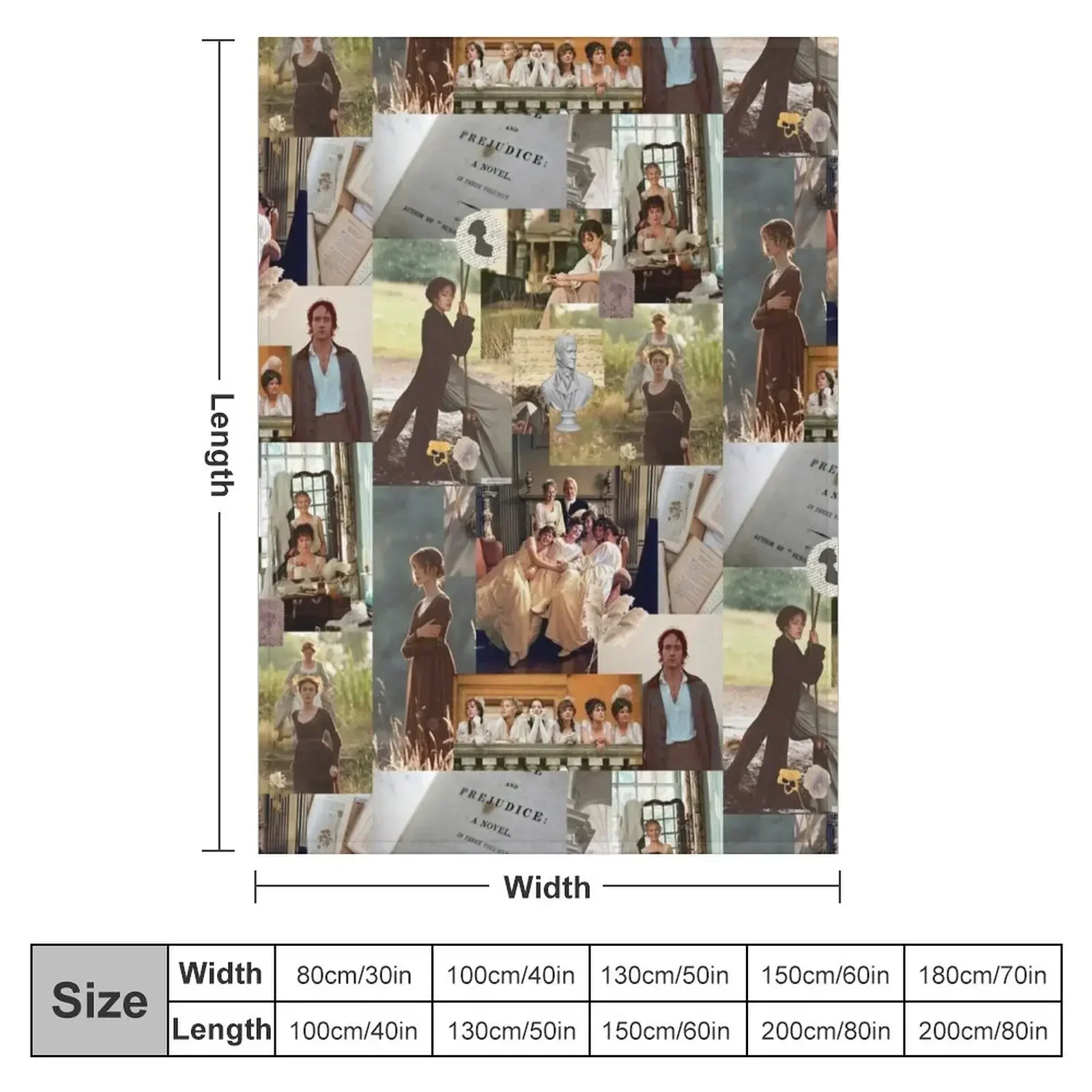 Pride and Prejudice Collage Throw Blanket Summer Beddings Retros Blankets