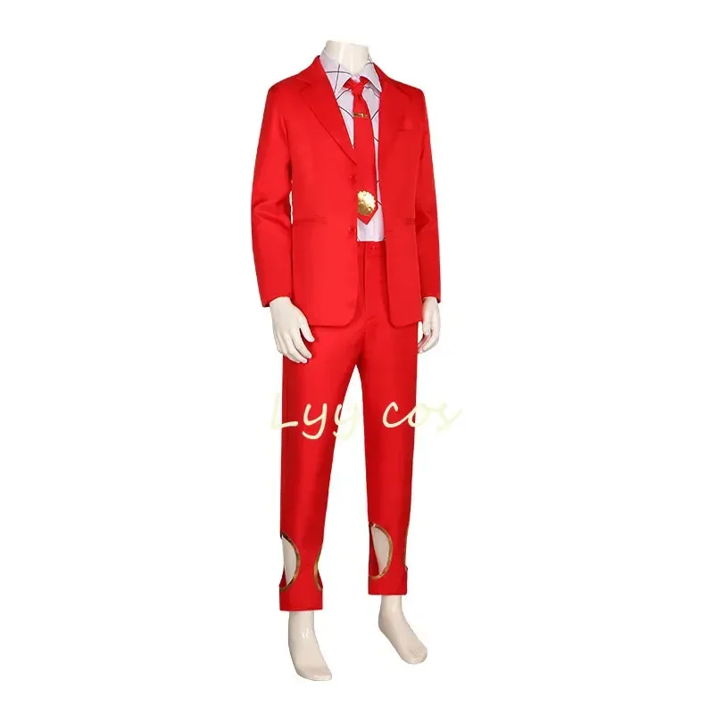 Chris cosplay anime alta carta cosplay uomo abito rosso camicia pantaloni abiti abito da festa di carnevale di Halloween per abiti da uomo adulti