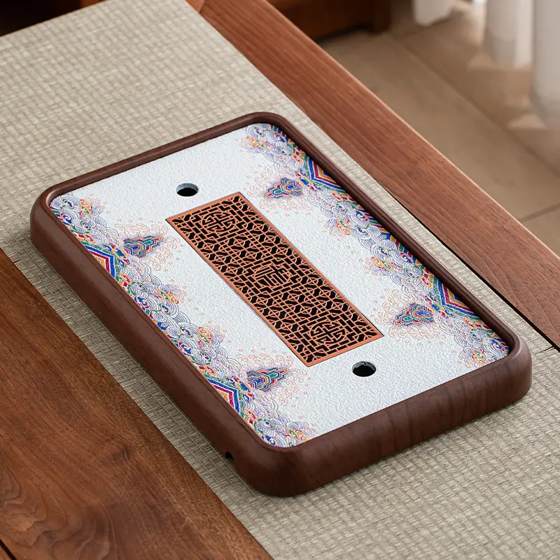 Serving Accessories Tea Tray Drainage Ceremony Office Valet Hospitality Coasters Tea Tray Rectangle Table Bandejas Home Products