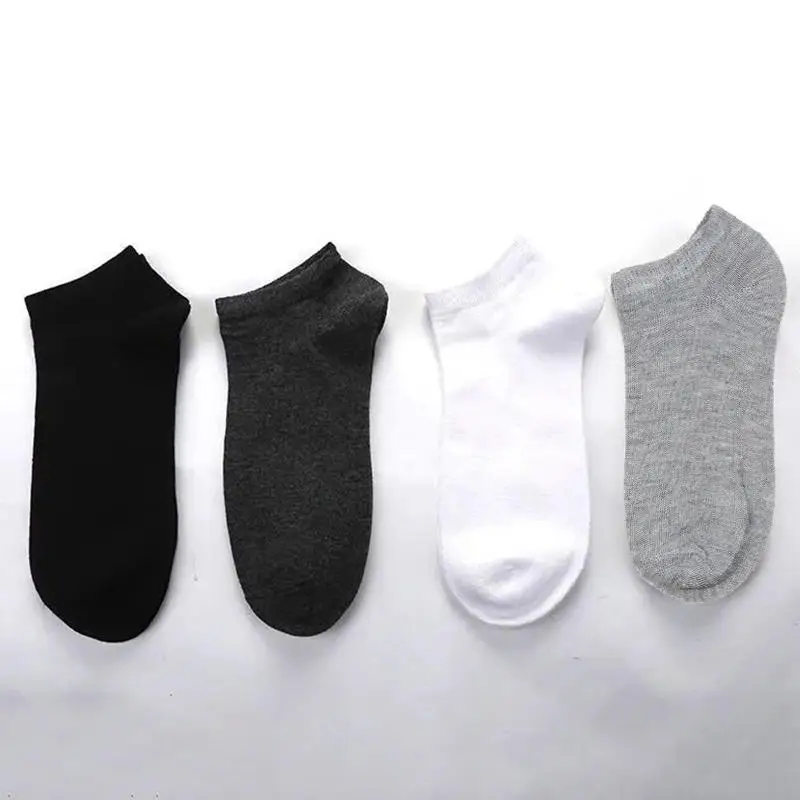 10pairs Men Ankle Socks Solid Color Black White Gray Invisible Breathable Sports Socks Women Short Socks Unisex Sox