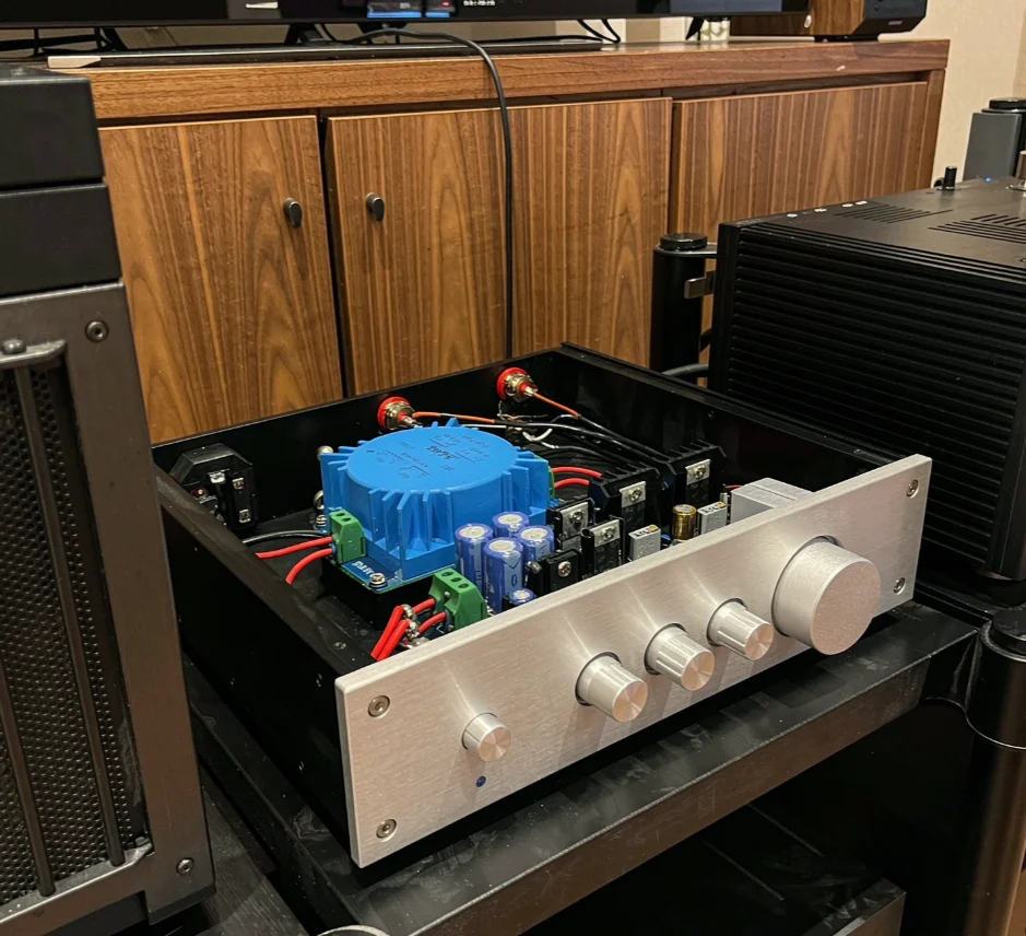 HiFi Audiophile Class A Preamplifier with 3-Band Tone Control, Gold-Plated Power Supply for Home Stereo & Studio