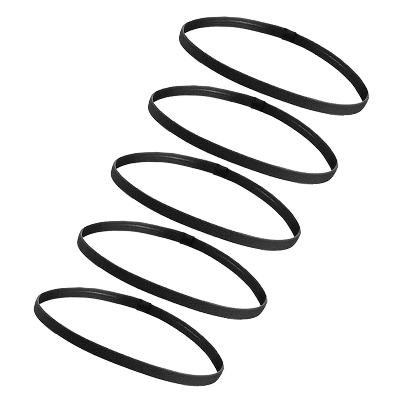 

5 шт. эластичная противоскользящая тонкая узкая повязка для волос для бега, йоги, футбола, унисекс, черная