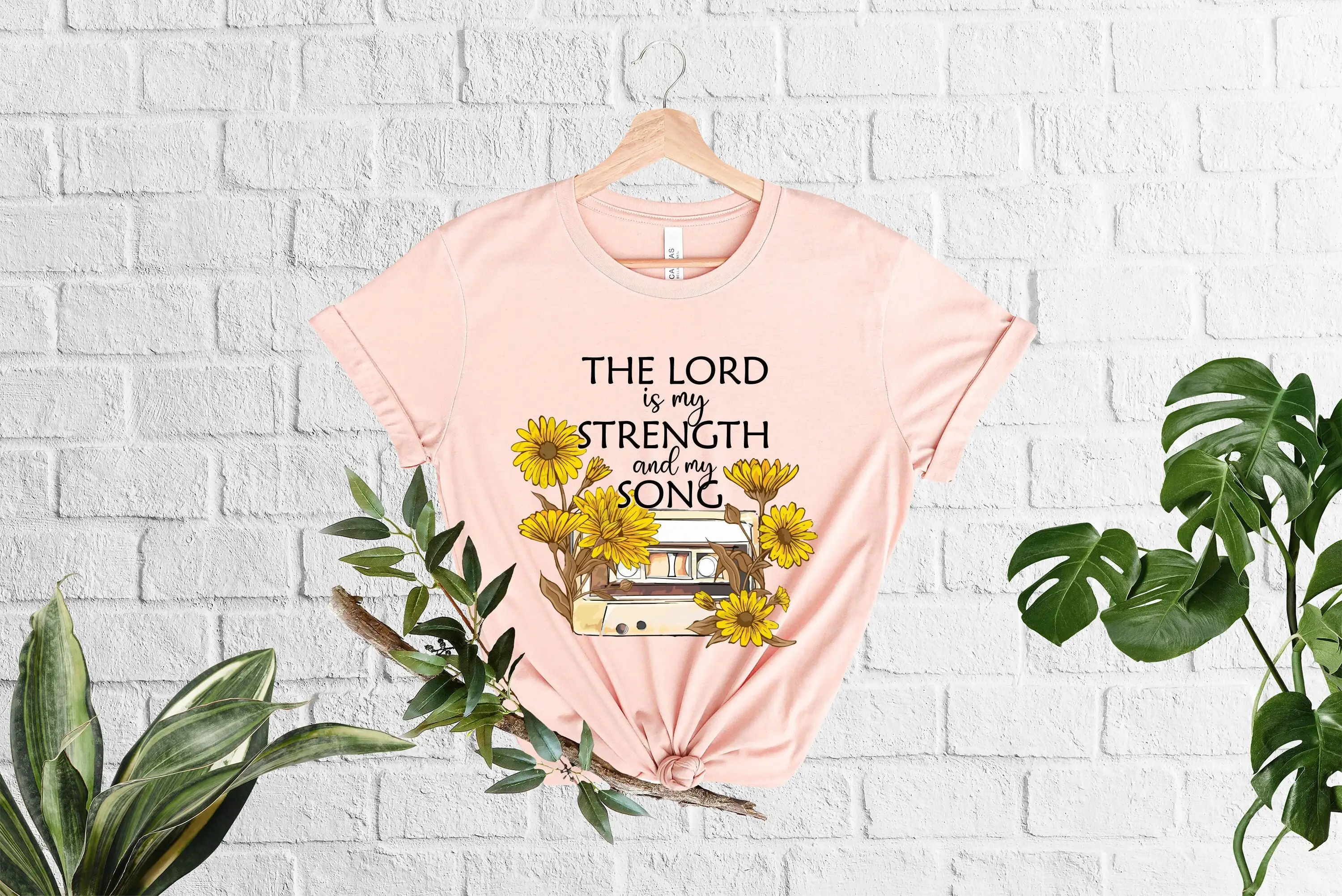 Camiseta de El Señor es mi fuerza y canción, versículo de la Biblia, ropa de Iglesia religiosa cristiana, atuendo de religión, citas de fe