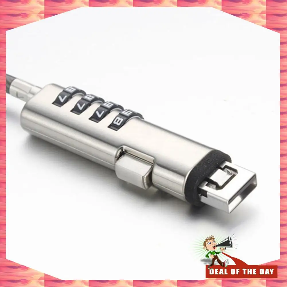 

24-Hour Delivery 2Pcs USB Notebook Laptop Combination Lock Universal Security USB 4 Digit Combination Lock For PC Laptop Compute