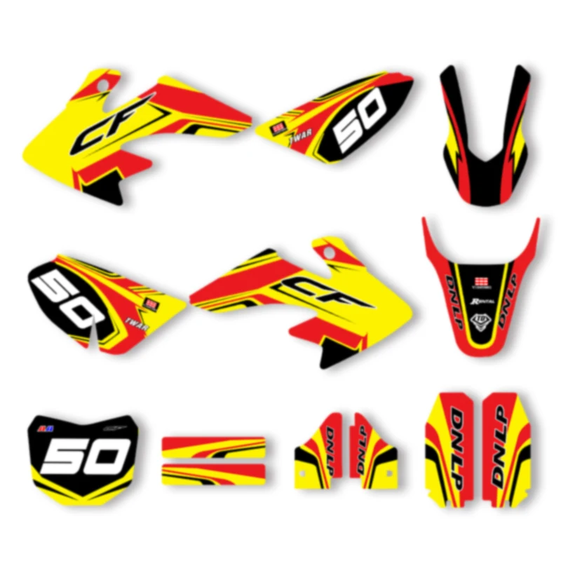 

DSMTECH Custom Graphics Background Decal for HONDA CRF 2000 2001-2012 CRF50 2013 2014 2015-2021 CRF50 Stickers Kits 001