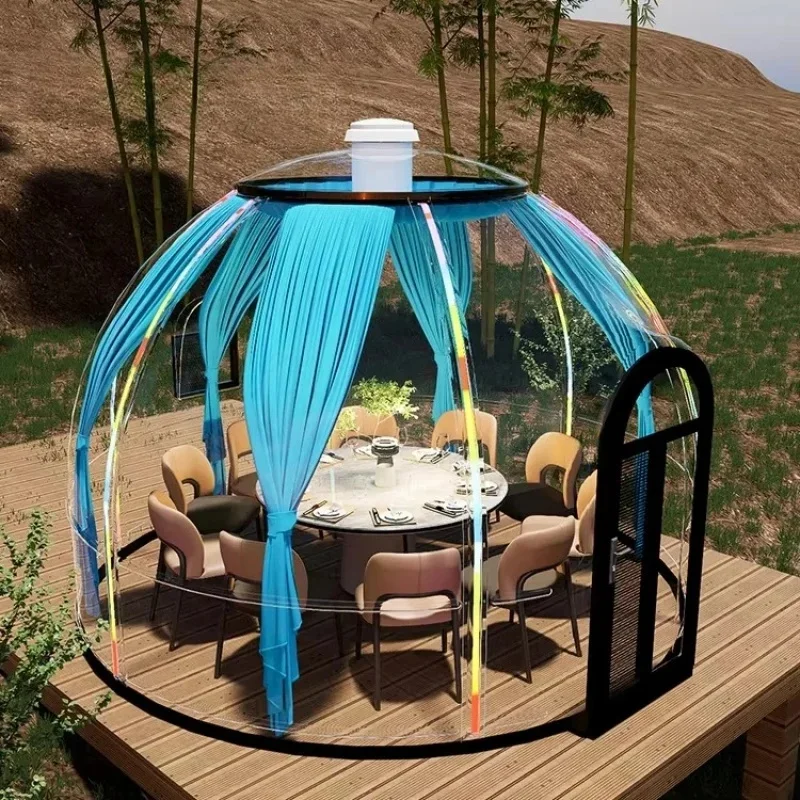 Easyinstall Kawagebo Kamp 4.2M Diameter Round Pref Outdoor Geodesic Pocarbonate PC Eps Dome Homes Prefricated House Travel