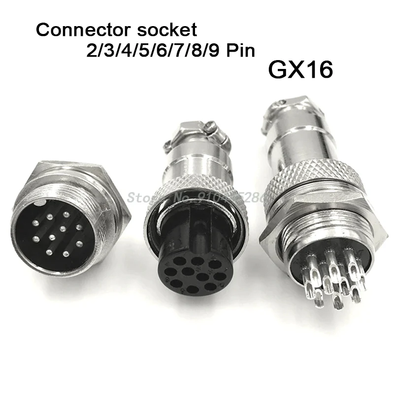 1Set GX16 2/3/4/5/6/7/8/9 Pin Male & Female 16mm ibuw Metal Circular Aviation Connector Socket Plug 2PIN 3PIN 4PIN 5PIN 6PIN BXV