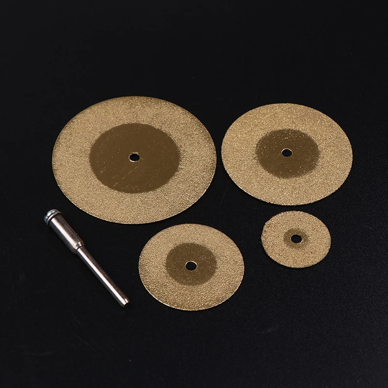 5Pcs 20/30/40/50mm Diamond Cutting Disc For Rotary Tools TiN Coated Circular Saw Blade For Cutting Gemstone Glass Ceramic