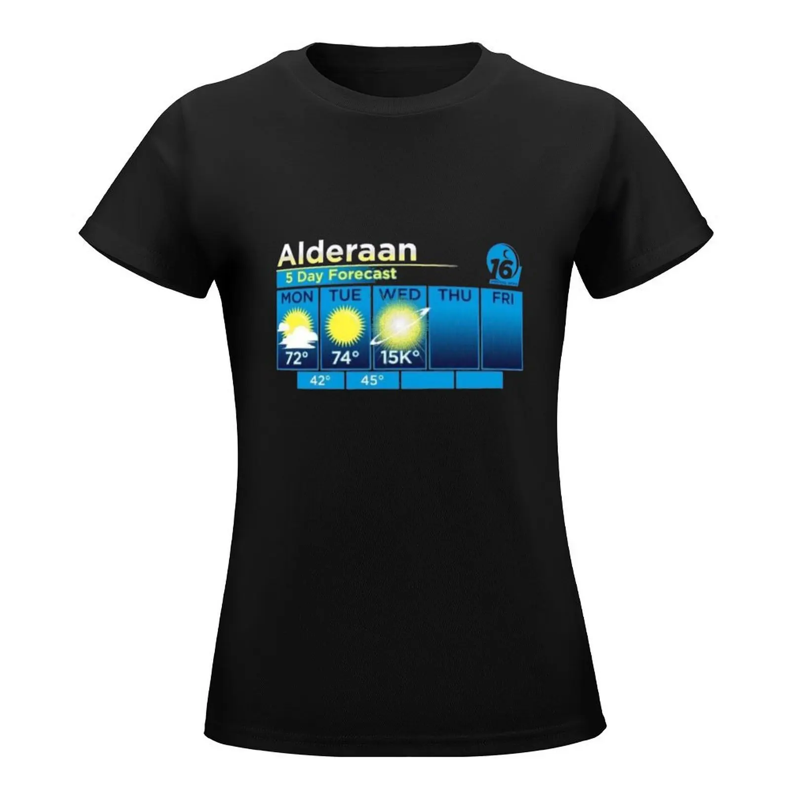 Alderaan Weather Forecast T-Shirt summer clothes tops aesthetic clothes t shirts for Women