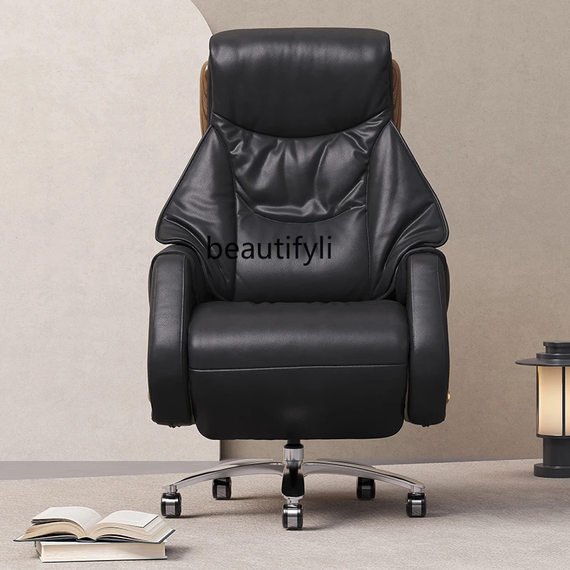 High-end electric boss chair business leather office reclining comfort computer chair light luxury leisure chair