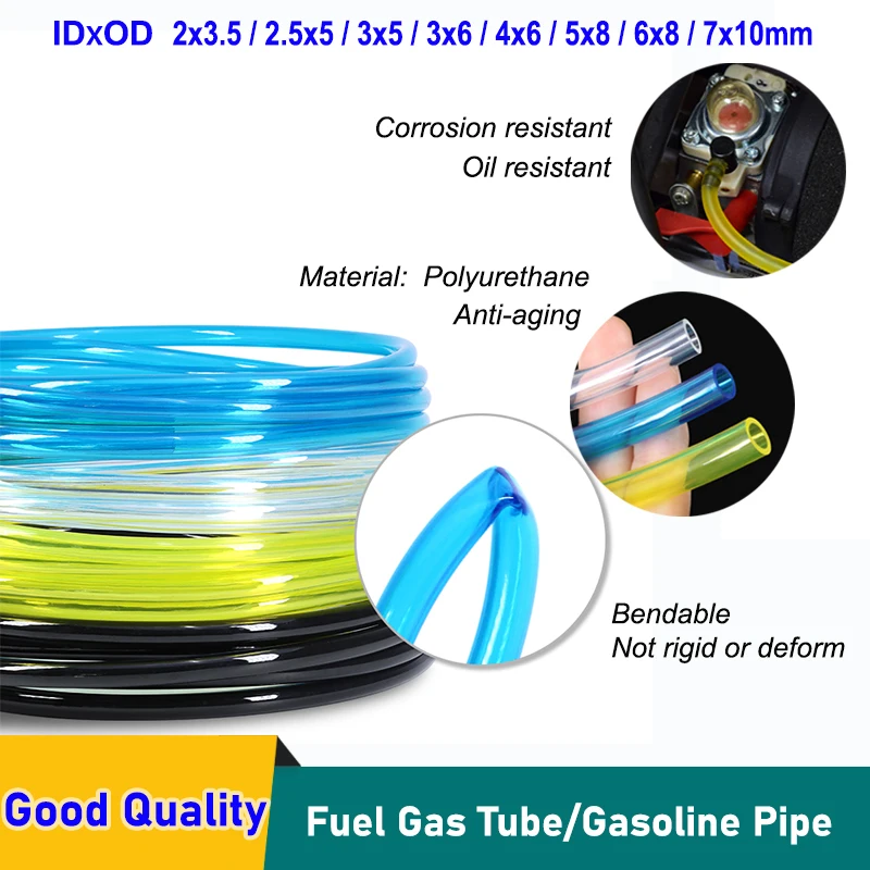 

1M Fuel Gas Line Pipe Hose String Tube Petrol Line for Trimmer Chainsaw Blower Tool Tool 2x3.5/2.5x5/3x5/3x6/4x6/5x8/6x8/7x10mm