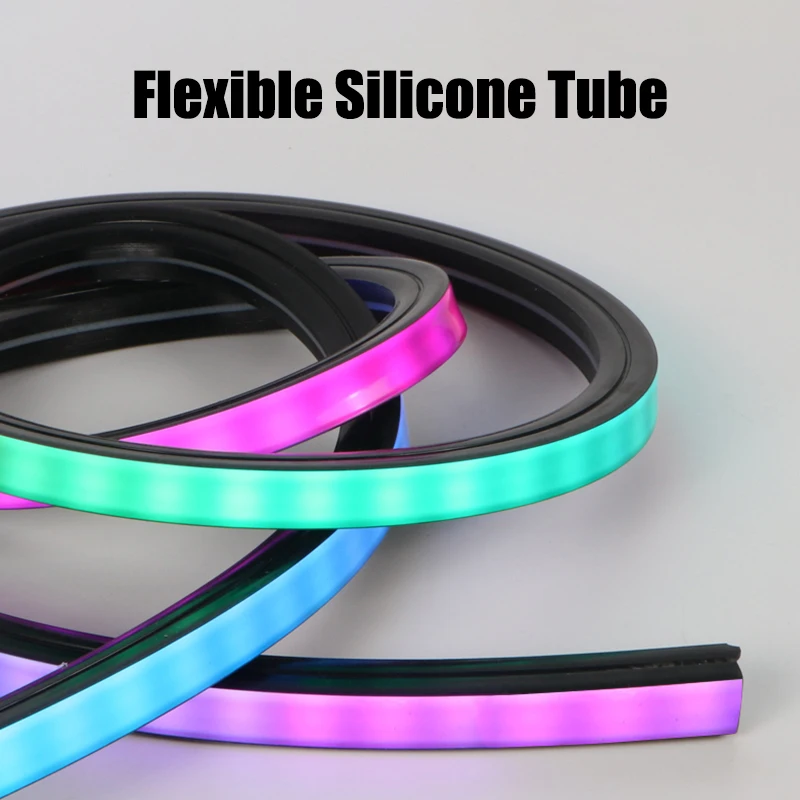 1-5M Recessed Black Neon Rope Tube 10/16/20Mm Waterproof Silicone Led Channel Diffuser Flexible Strip Lamp Indoor Soft Tape Lamp