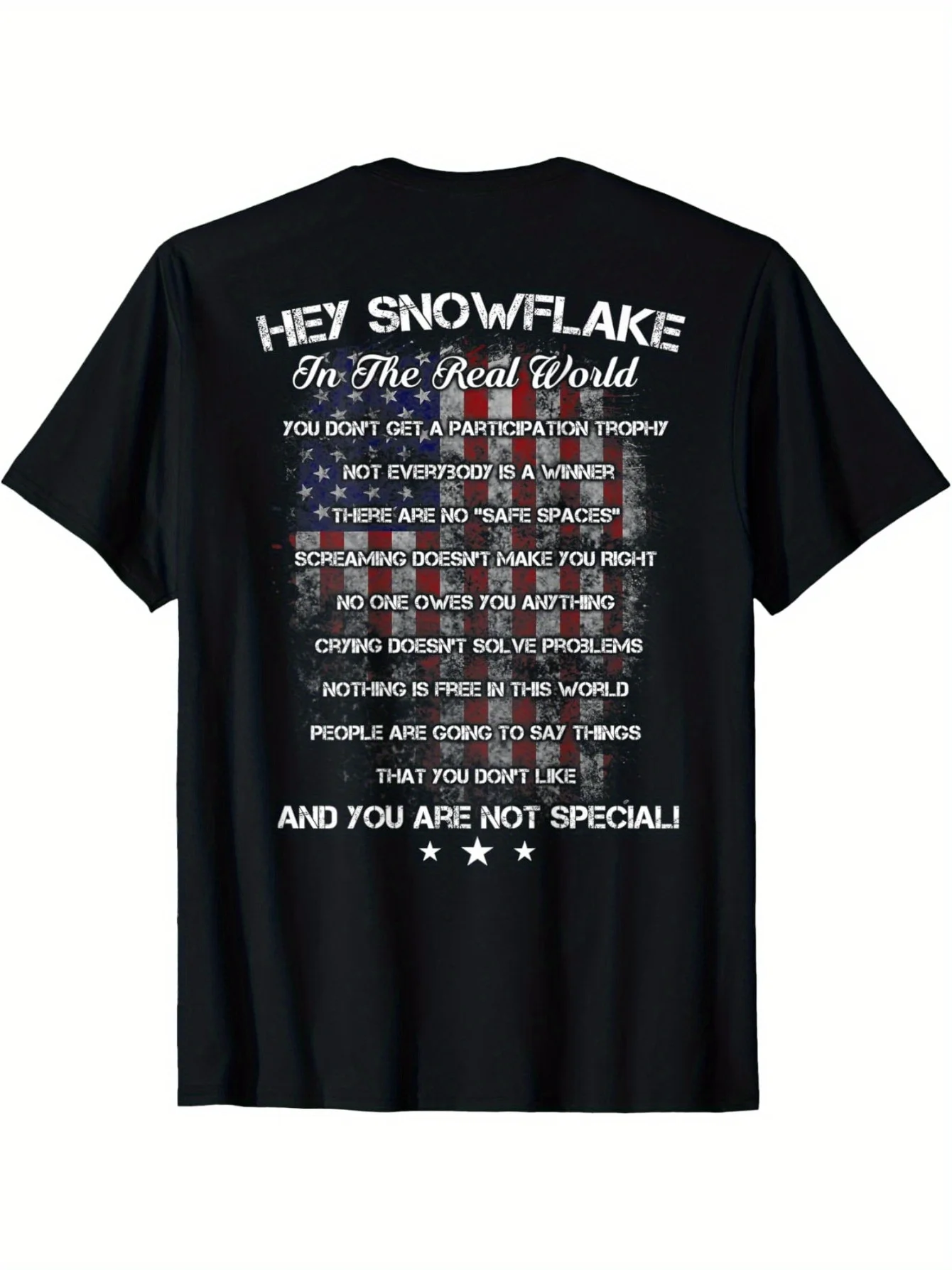 

Veteran "Hey Snowflake In The Real World" T-Shirt - Military Men's Cotton Tee