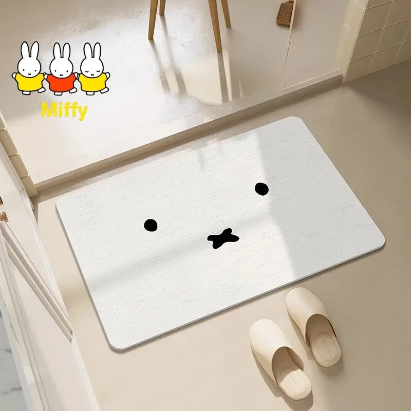 Kawaii Miffy Floor Mat Simple Toilet Floor Mat Toilet Absorbent Quick-drying Anti-slip Floor Mat Bathroom Pad