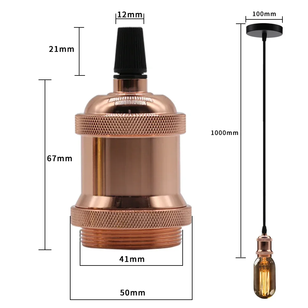 

Vintage Nordic Aluminum Pendant Light Industrial E27 Socket 90-265V Modern Loft Hanging Lamp Ceiling Hanglamp