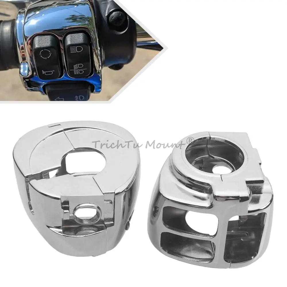 

1 Pair Motorcycle Handlebar Control Switch Housings Cover Kit Fit For Harley Dyna Softail Sportster 2011-2024