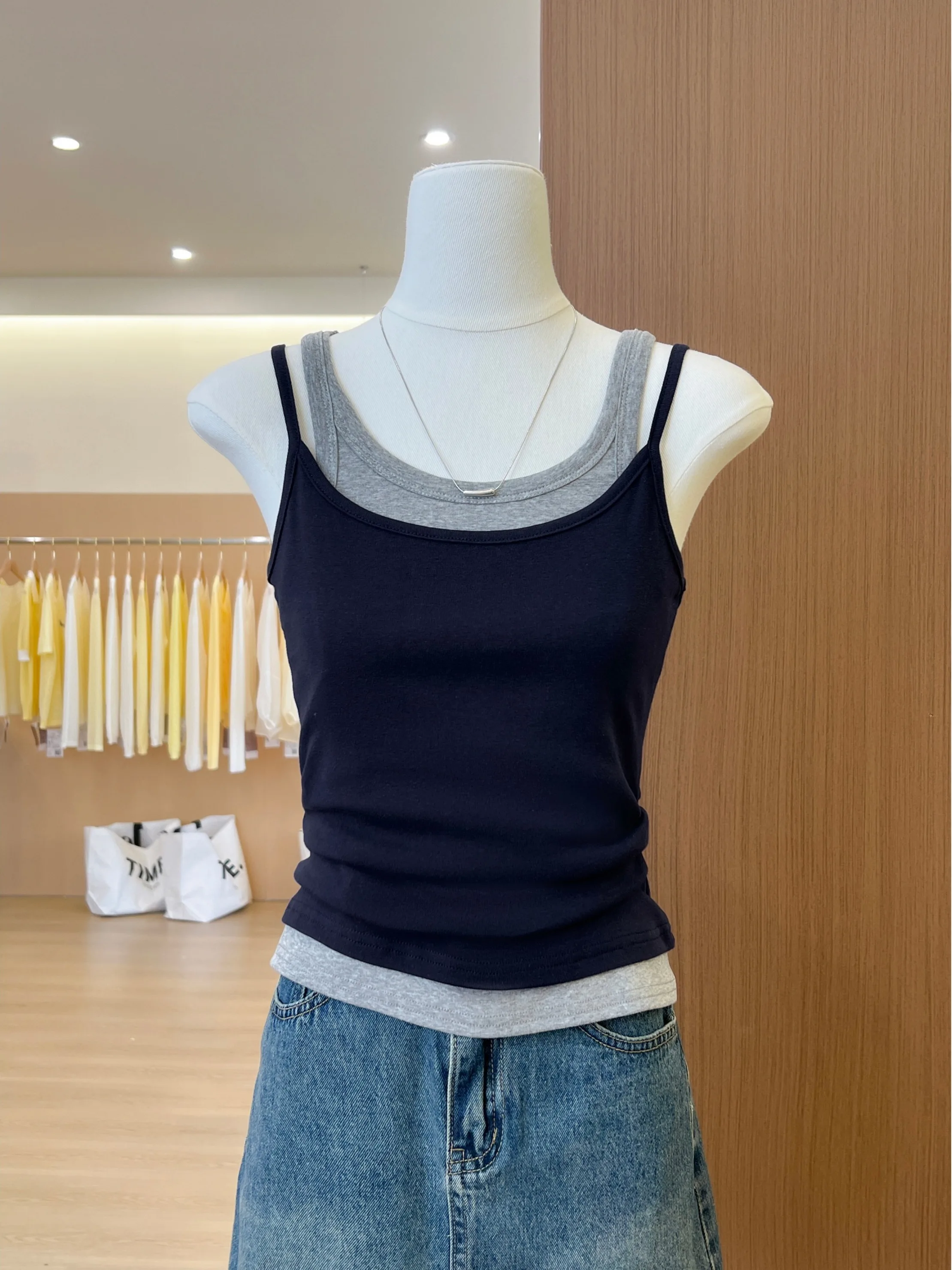 الكورية اللون Blo تصميم المرأة الصيف Svel تانك القمم ملابس خارجية التخسيس المرقعة Faionable ملابس داخلية عادية Sle #1