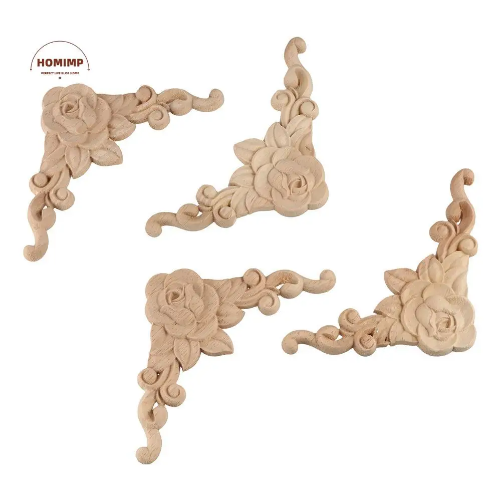 

Woodcarving Decal Corner Home Decor Wood Figurines Wooden Decoration Wooden Applique Furniture Applique Corner Applique