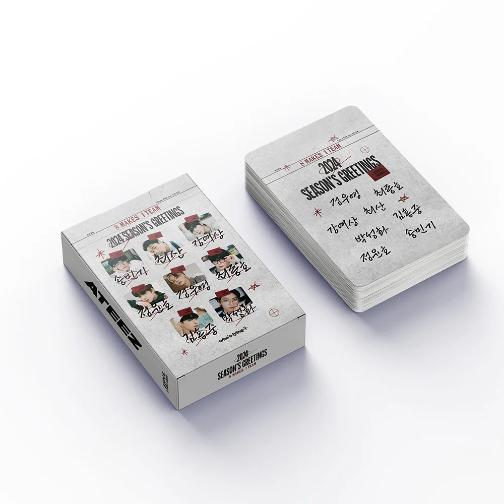 Kpop Idol 55pcs/set Lomo Cards ATEEZ Photocards 2024 SEASON'S GREETINGS Photo Card Postcard for Fans Collection