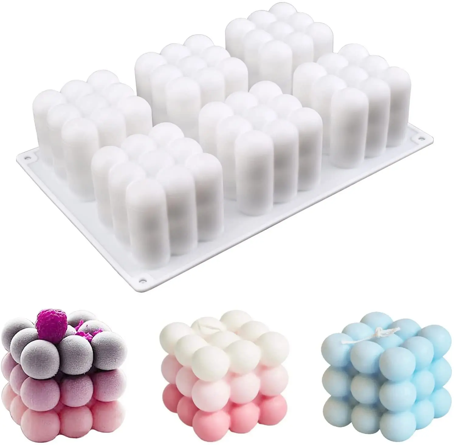 6/12 Cavity 3D Bubble Ball Heart Cheese Silicone Chocolate Baking Mould Pudding Jelly Mousse Soap Candle Mold Home Decor Gifts