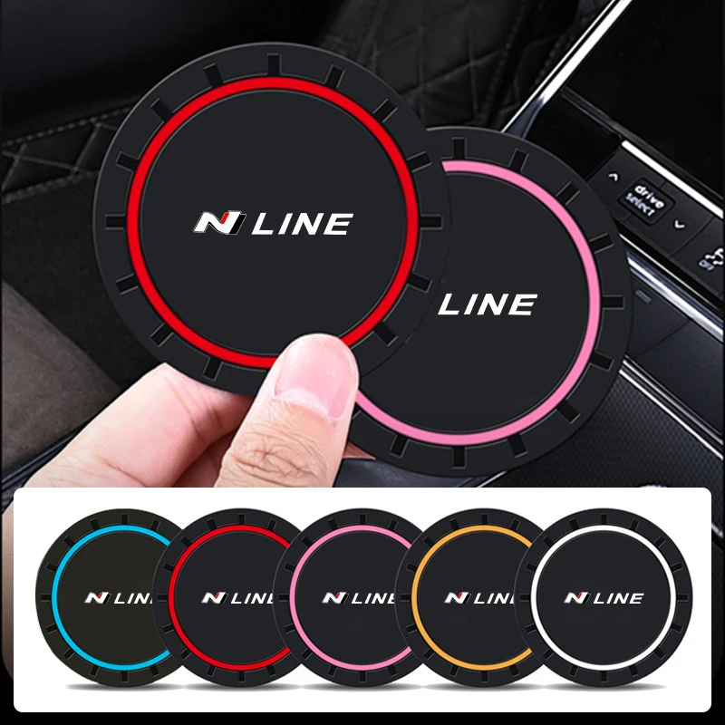 Car Anti‑spill Protection Mat Soft Silicone PVC Coaster Interior For Hyundai N Line I30 I20 IX35 I40 Tucson Getz Sonata Veloster view 5