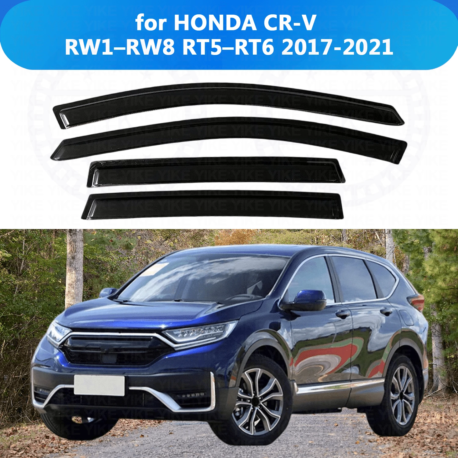 

FOR HONDA CR-V RW1–RW8 RT5–RT6 2017-2020 2021 Side Window Visor Rain Guard Side Vent Deflector Weathershield Outside-Mount