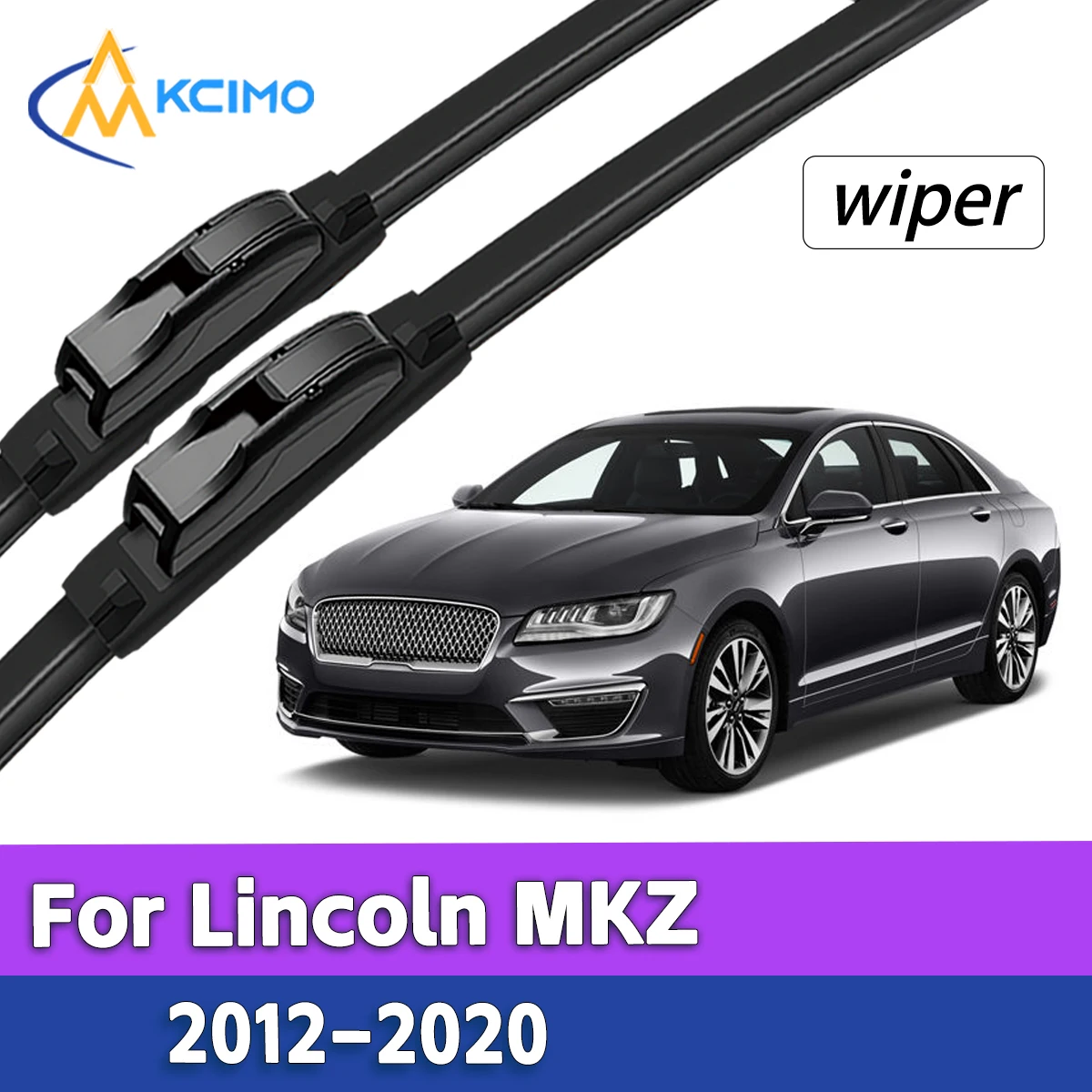

High Quality Natural Rubber Front Wiper Set Compatible For Lincoln MKZ 2012–2020 Direct Replacement Car Parts