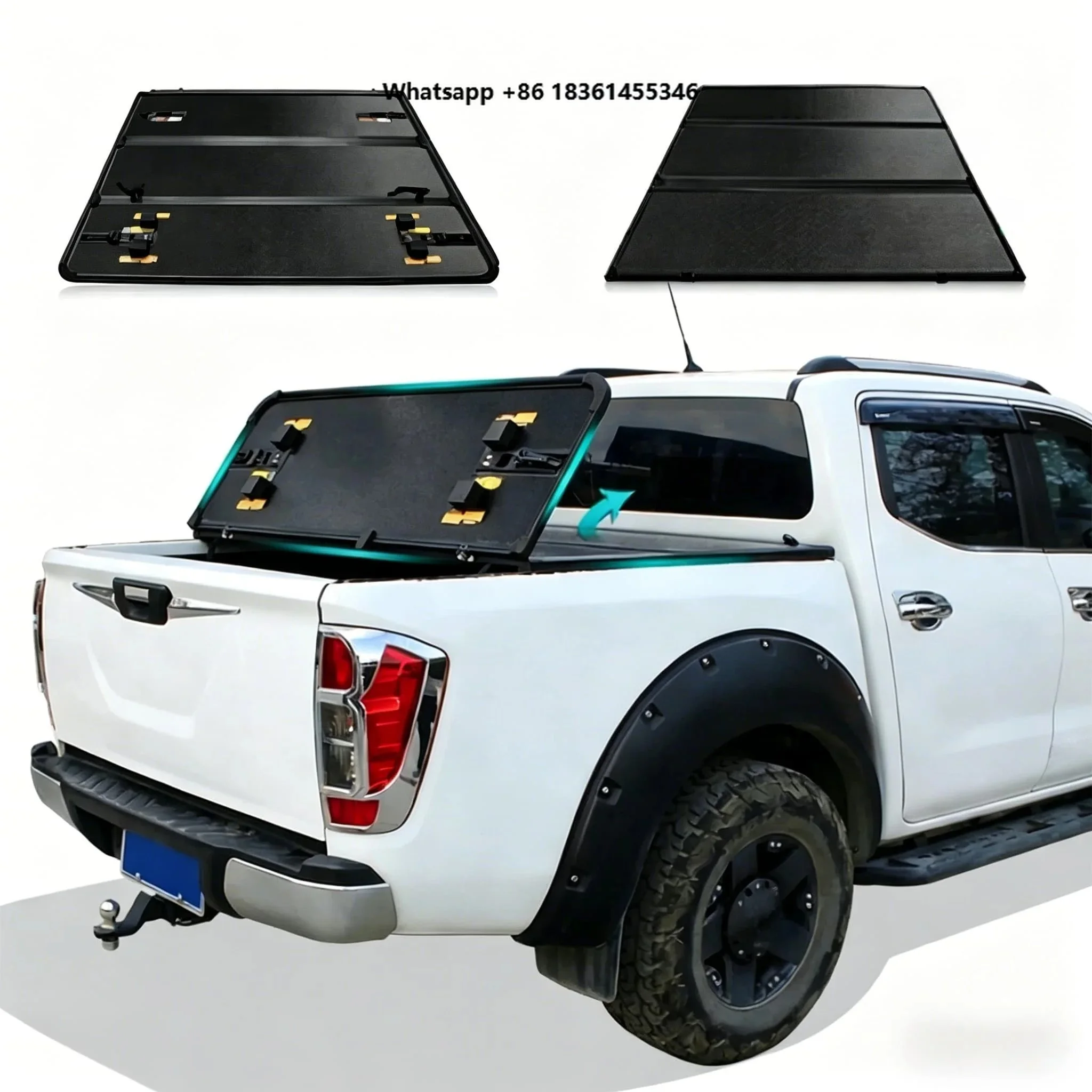 

Custom Truck Bed Cover Pickup Truck Aluminum Alloy Tray Tub Tunnel Trunk Lid Back Bed Tonneau Cover Hard Tri Fold Cover
