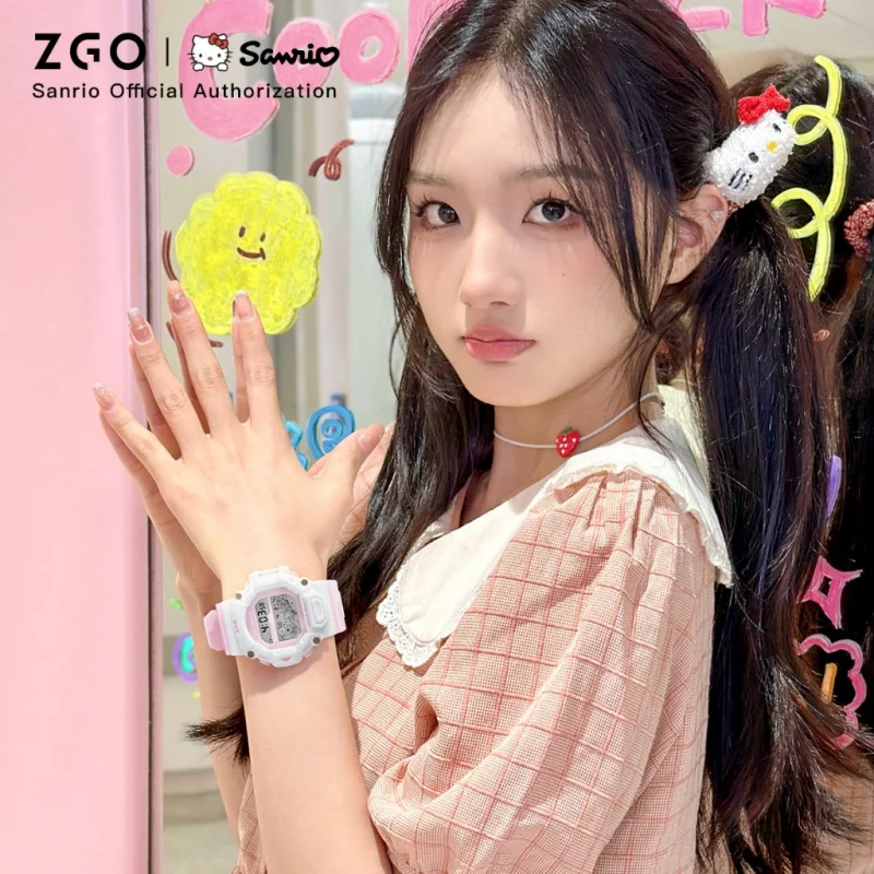 ZGO Sanrio Relógio Eletrônico Feminino Bonito Estudante Relógio Multi-funcional À Prova D 'Água, Alarme À Prova de Choque, Relógio Digital Esportivo.892
