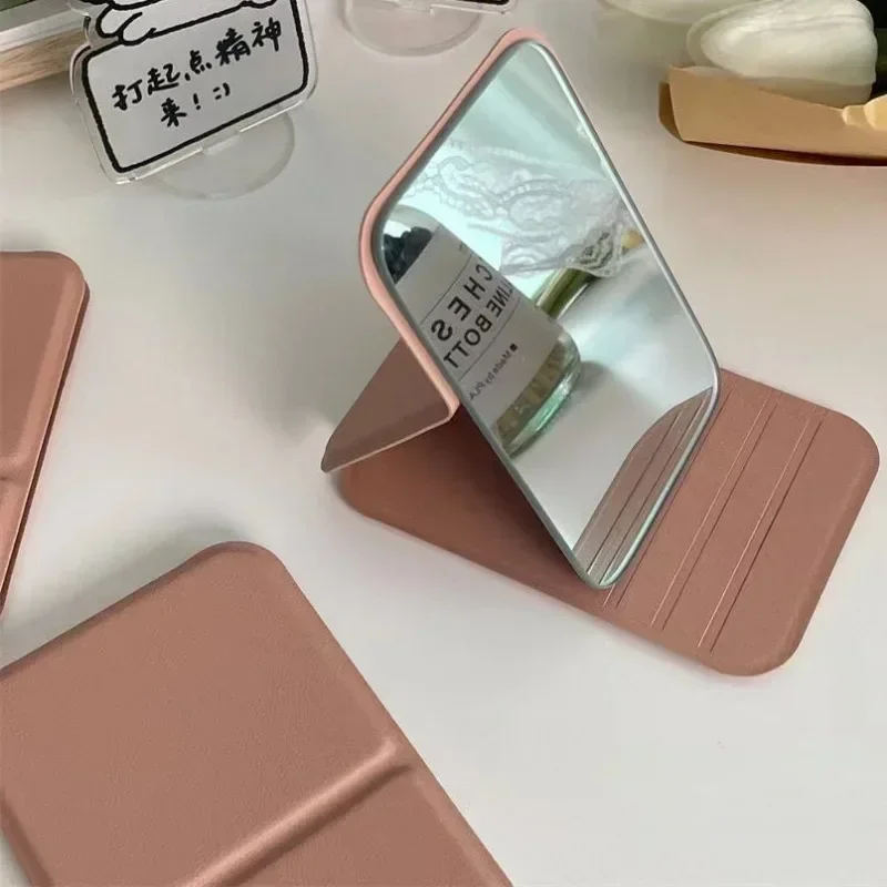 Ręczne lusterko stołowe z podstawką, składane lusterko do makijażu o wysokiej rozdzielczości, lekkie, łatwe do przenoszenia, lusterko kosmetyczne, narzędzia kosmetyczne.