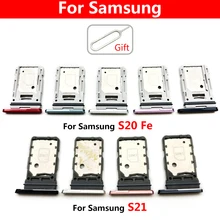 Sim Tray For Samsung S20 Fe S21 Sim Card Slot Holder Reader Socket Replacement Parts