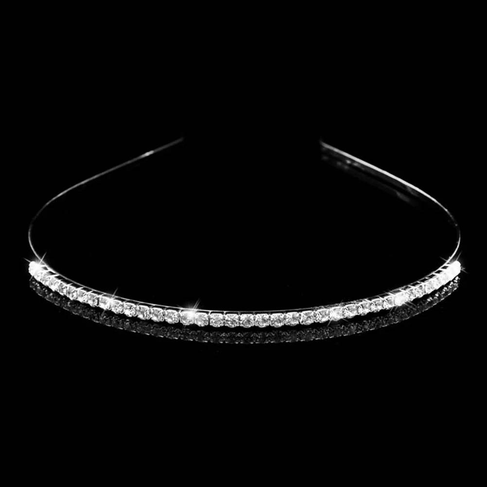 

2Pcs Women Crystal Alloy Headband Wedding Hair Hoop Glitter Hairband Delicate Jewelry Party Women Headband Wedding Hair Hoop