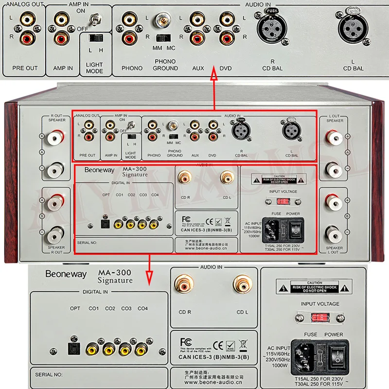 AIYIMA – amplificateur de puissance combiné SMSL MA-300 HIFI 2.0 480W, décodage DAC de classe A, Fiber coaxiale à équilibre complet, Audio