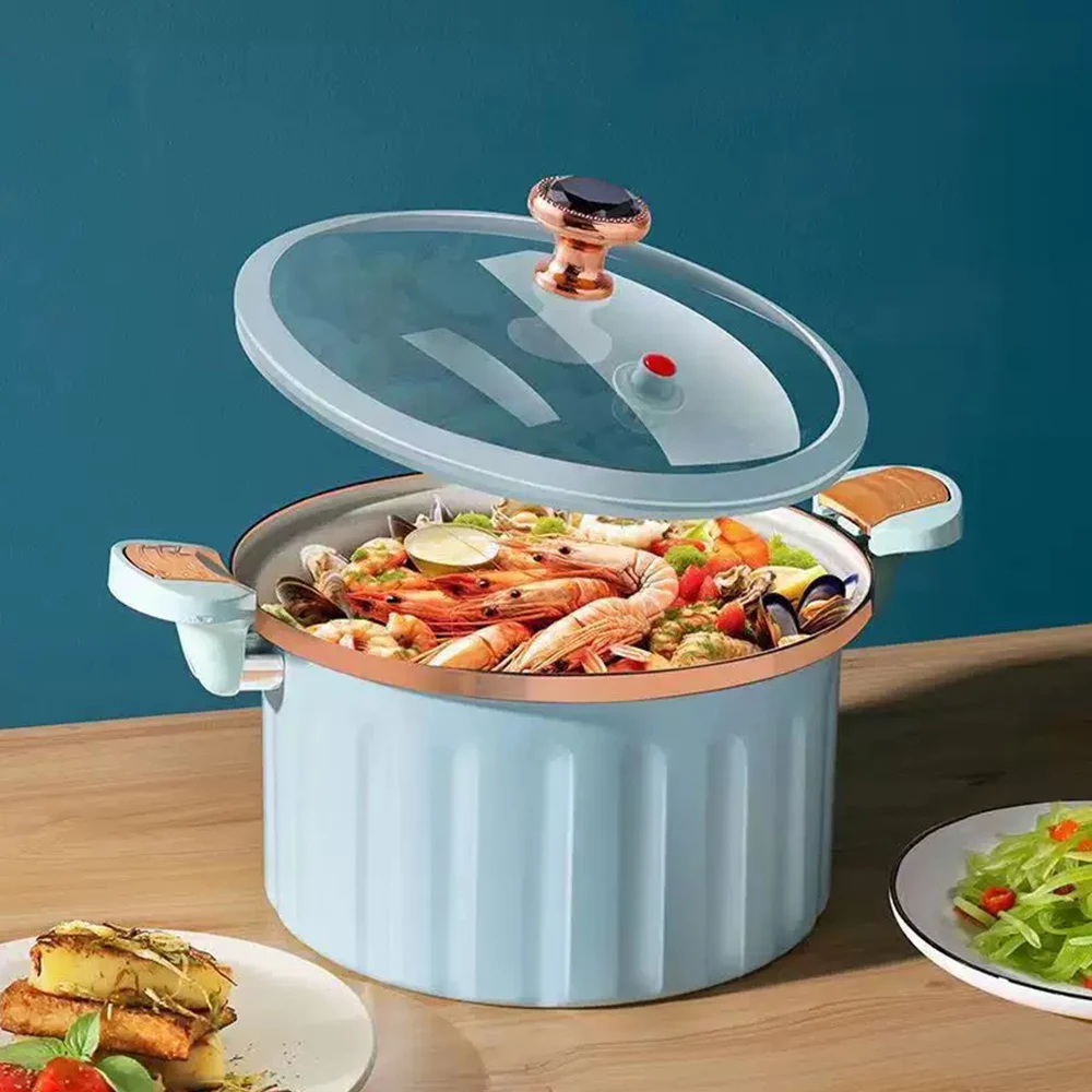 8L Suppe Topf Vakuum Micro Druck Antihaft Schmoren Pan Doppel Ohr Kochen Topf Mit Deckel Hause Induktion Herd Gasherd römischen Topf