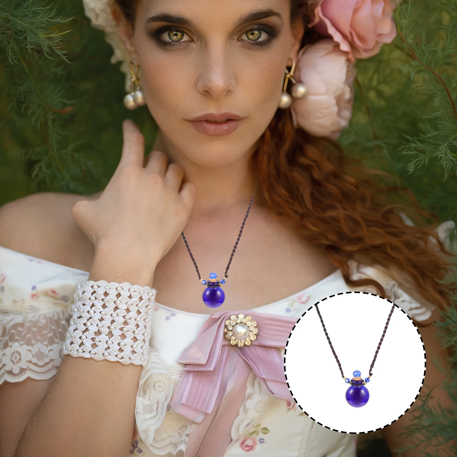 

Hanging Perfume Bottle Essential Oil Car Diffuser Aromatherapy Ornament Necklace