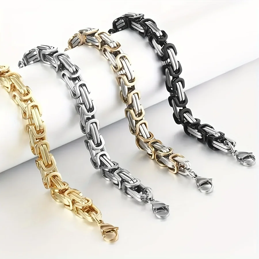 1set, necklace 1pc+ bracelet 1pc, street every Cuban emperor chain titanium steel men and women of the same style